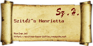 Szitás Henrietta névjegykártya