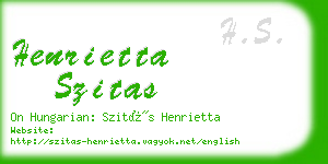 henrietta szitas business card